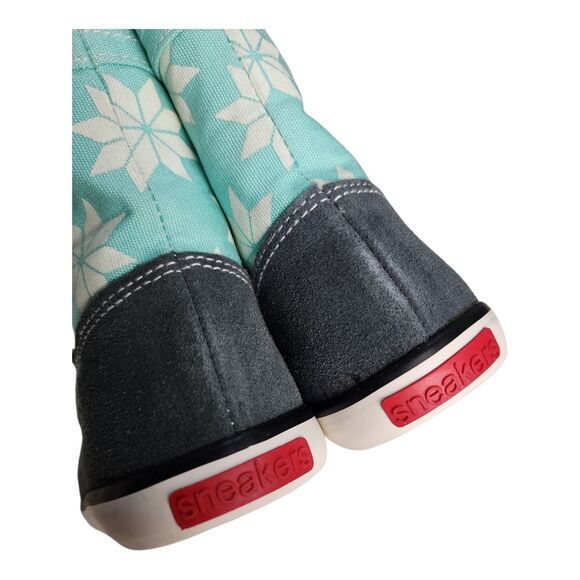 See Kai Run Guthrie Sneaker Boot Size 8 Mint Canvas Gray Suede - Picture 3 of 10